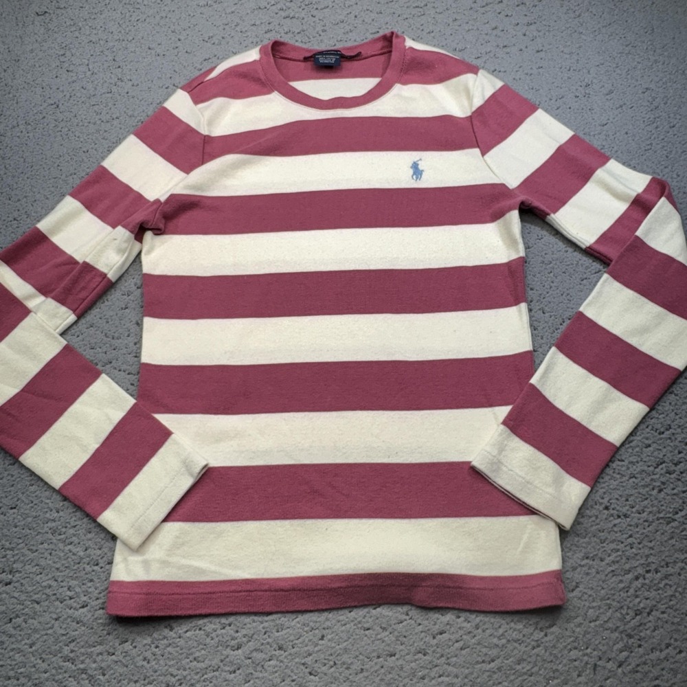 Ralph Lauren Pink and White Striped Women's Top